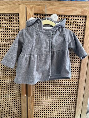 Carter's Gray Hooded Pea Coat with Ear Detail